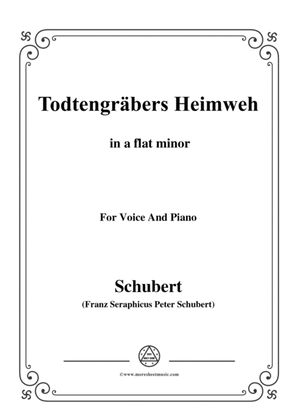 Book cover for Schubert-Todtengräbers Heimweh,in a flat minor,for Voice&Piano