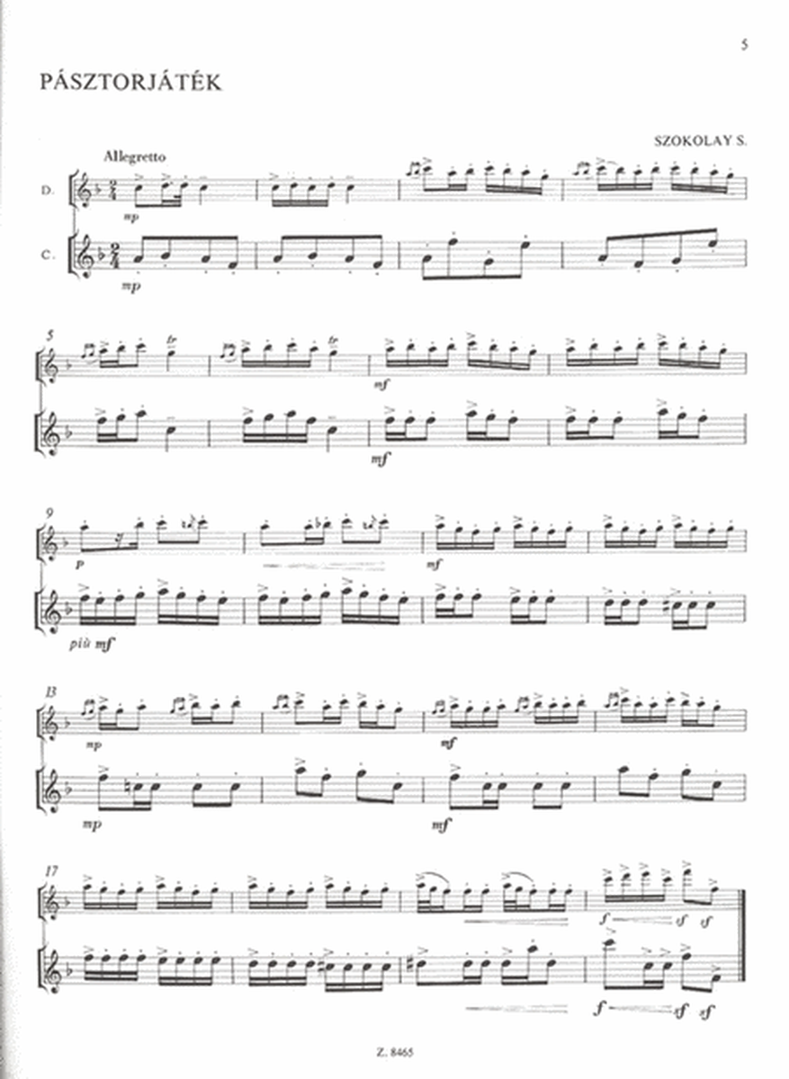 Musik für Cimbalom II für Cimbalom und ein Melodi