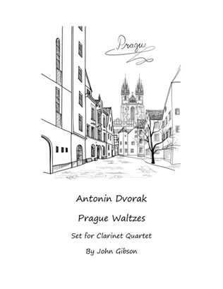 Book cover for Antonin Dvorak - Prague Waltzes set for Clarinet Quartet