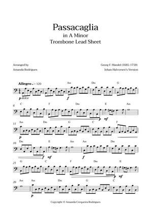 Passacaglia - Easy Trombone Lead Sheet in Abm Minor (Johan Halvorsen's Version)