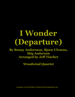 I Wonder (departure)