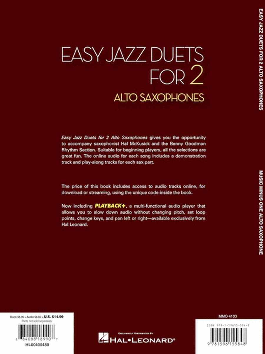 Easy Jazz Duets for 2 Alto Saxophones and Rhythm Section image number null