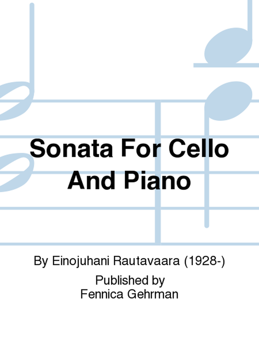 Sonata For Cello And Piano