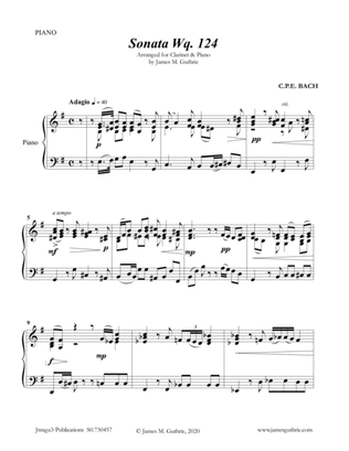 CPE BACH: Sonata in E Minor WQ124 for Trumpet & Piano