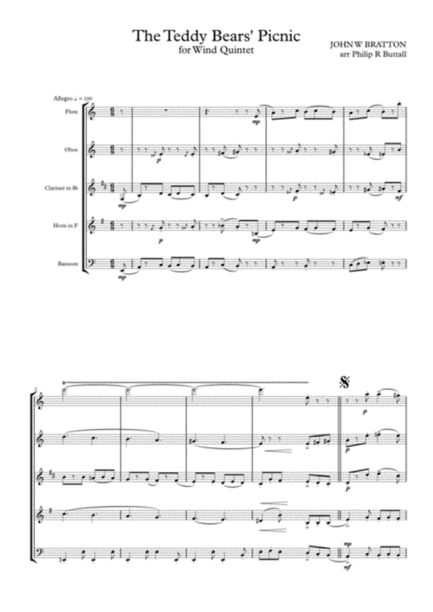 The Teddy Bears' Picnic (Wind Quintet) - Score image number null