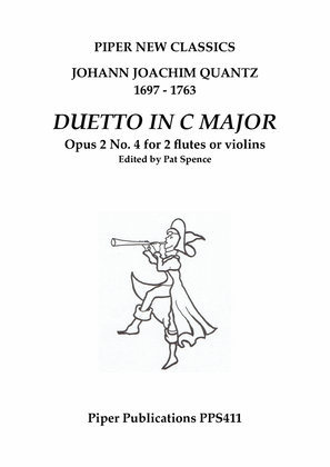 Book cover for J.J. QUANTZ: DUETTO IN C MAJOR OPUS 2 No. 4 for 2 flutes or violins PPS411
