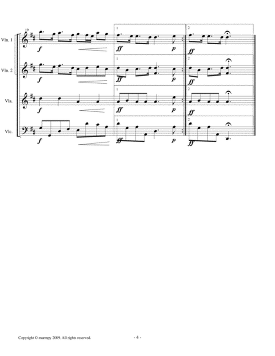 La Rejouissance by Handel (arranged for String Quartet)