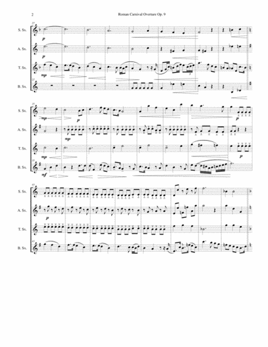 Berlioz - Roman Carnival Overture - Saxophone Quartet image number null