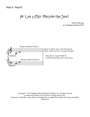 Book cover for Ar Lan y Môr (Beside the Sea) HARP 5-6 for ensemble