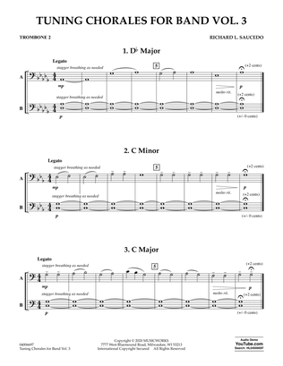 Book cover for Tuning Chorales for Band Vol. 3 - Trombone 2