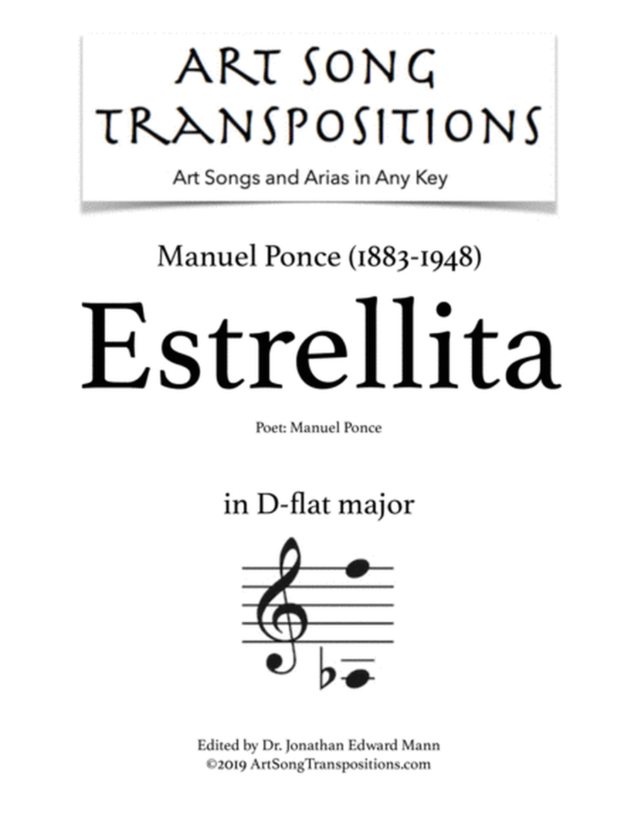 PONCE: Estrellita (transposed to D-flat major)