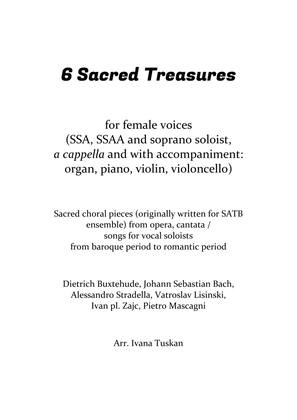 Book cover for 6 Sacred Treasures for SSA, SSAA