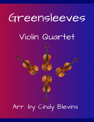 Book cover for Greensleeves, for Violin Quartet