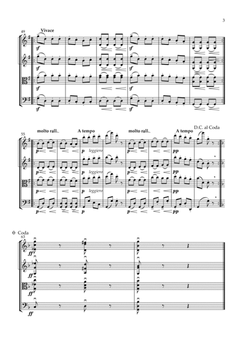 Brahms: Hungarian Dance No.5 in G Minor for String Quartet - Score and Parts image number null