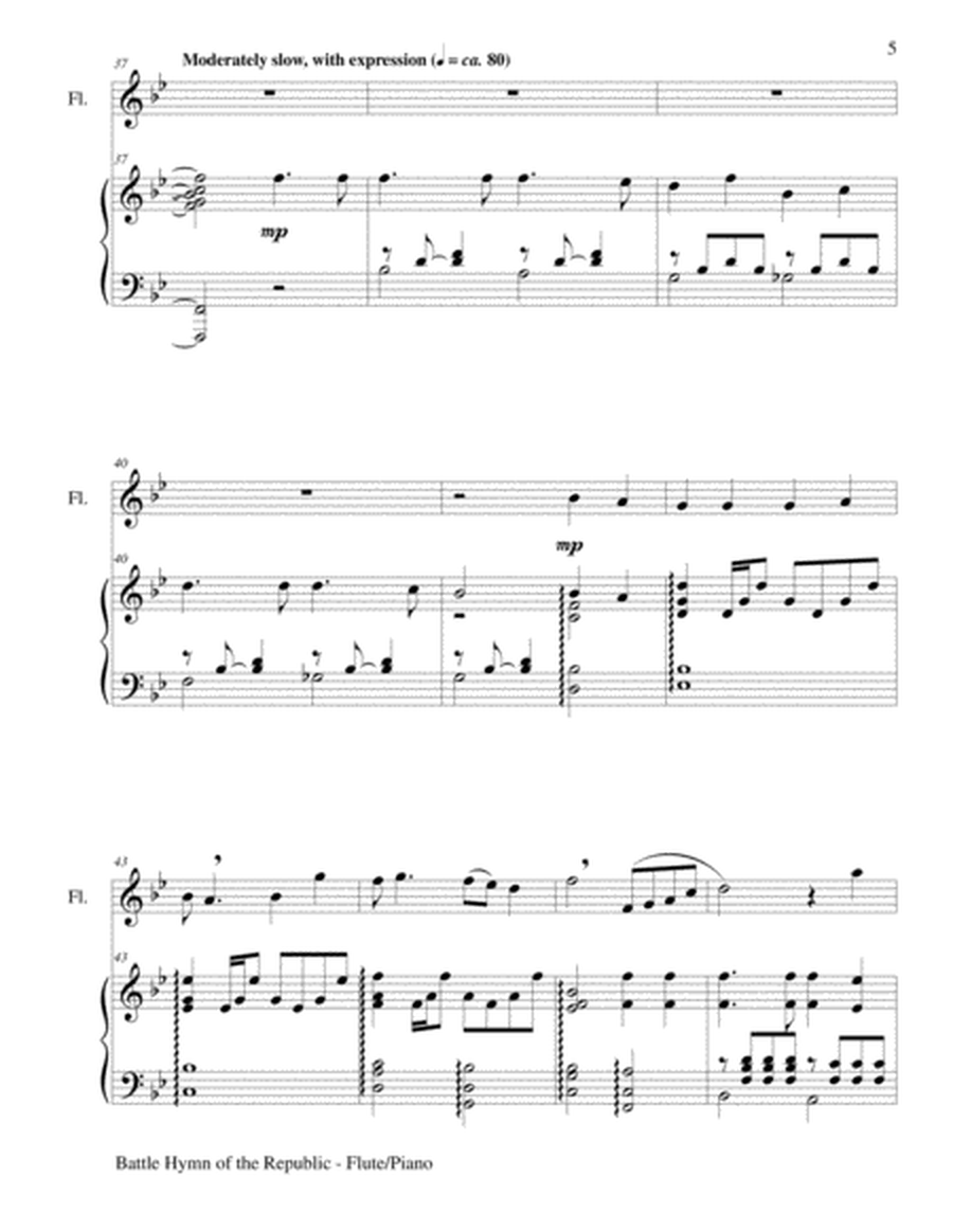 BATTLE HYMN OF THE REPUBLIC (Duet – Flute and Piano/Score and Parts) image number null