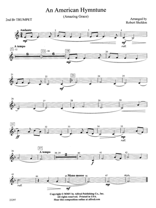 An American Hymntune (Amazing Grace): 2nd B-flat Trumpet