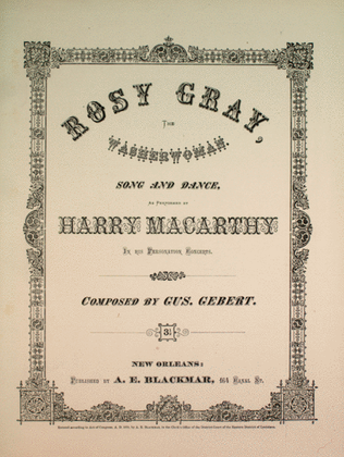 Book cover for Rosy Gray, The Washerwoman. Song and Dance