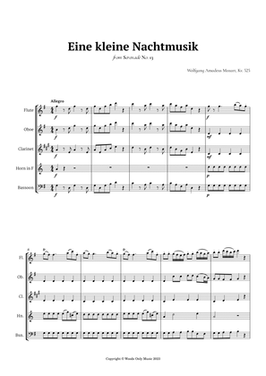Eine kleine Nachtmusik by Mozart for Woodwind Quintet