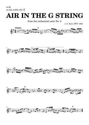 Air on the G string in D, BWV 1068 (accompanied) - for G instruments in treble clef