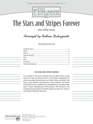 Book cover for The Stars and Stripes Forever: Score