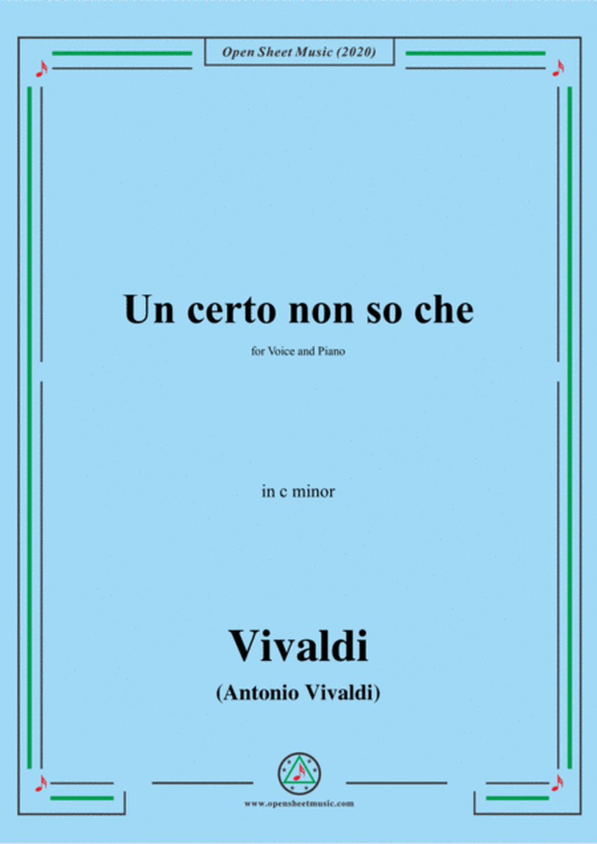 Vivaldi-Un certo non so che,in c minor,for Voice and Piano