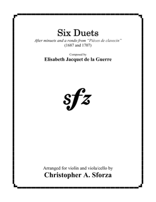 Book cover for Six Violin and Viola/Cello Duets after La Guerre