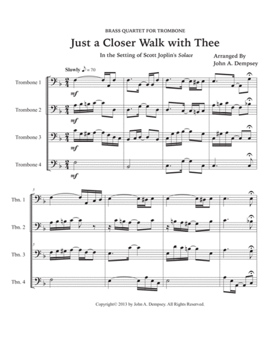 Just a Closer Walk with Thee / Solace (Trombone Quartet) image number null