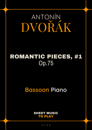 Book cover for Romantic Pieces, Op.75 (1st mov.) - Bassoon and Piano (Full Score and Parts)