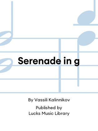 Book cover for Serenade in g