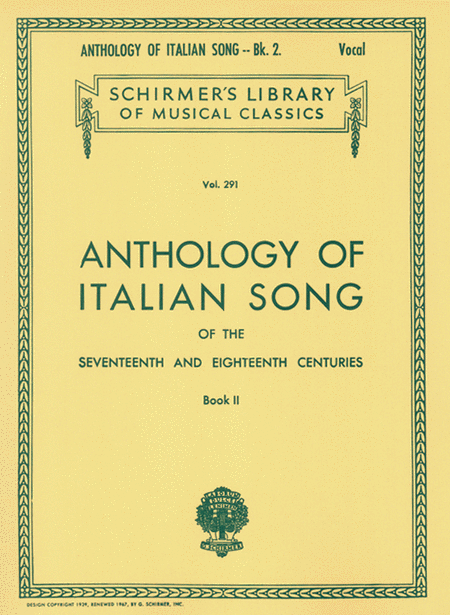 Anthology of Italian Song of the 17th and 18th Centuries