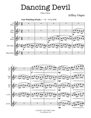 Book cover for Dancing Devil (flute choir)