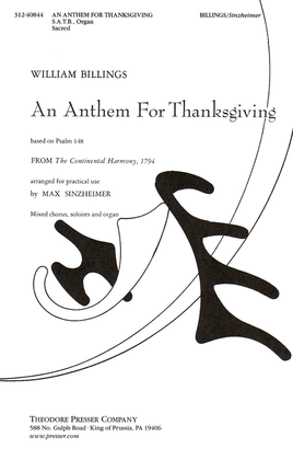 Book cover for An Anthem For Thanksgiving