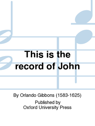 Book cover for This is the record of John