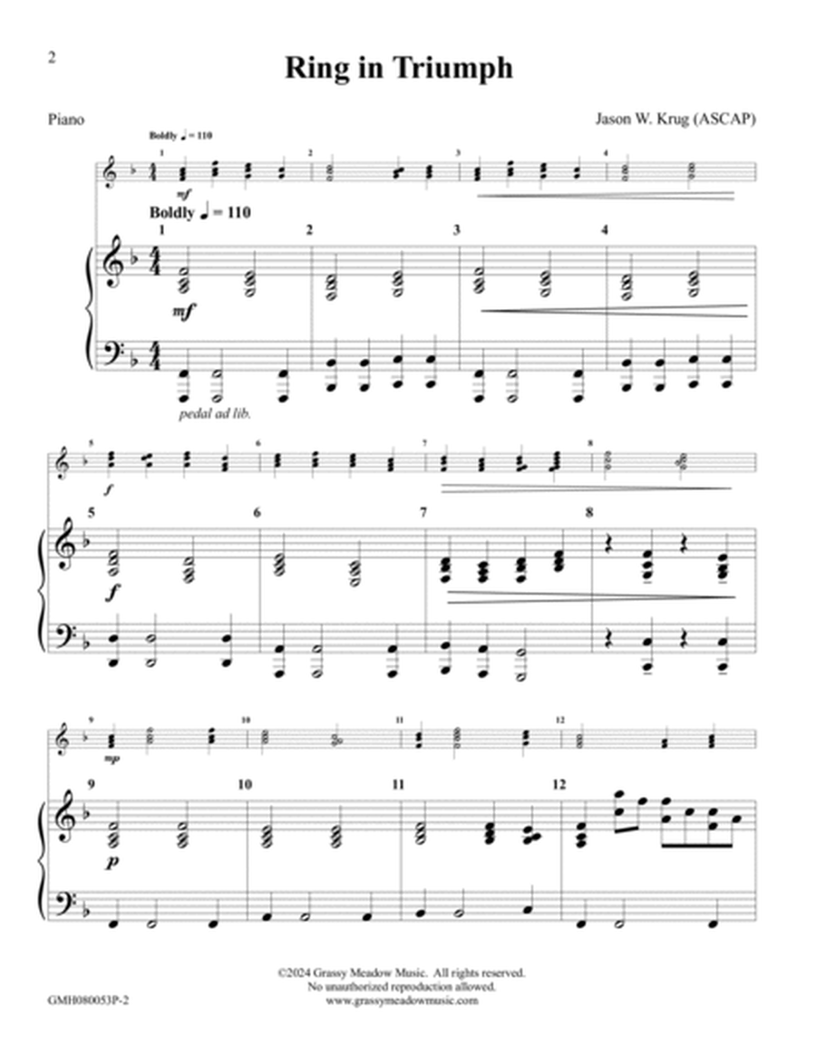 Ring in Triumph – piano accompaniment to 8 bell version image number null