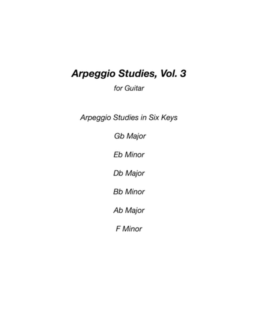 Arpeggio Studies for Guitar, Vol. 3 image number null