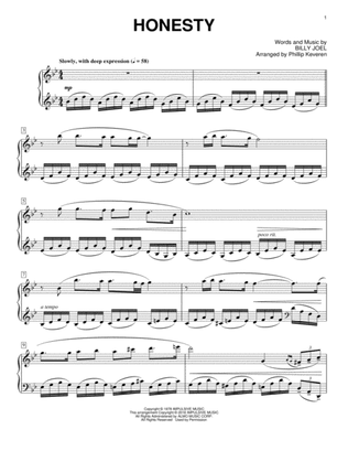 Book cover for Honesty [Classical version] (arr. Phillip Keveren)