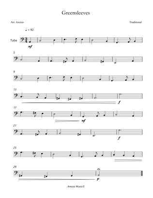 Greensleeves - Lead Sheet for Tuba