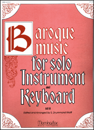 Book cover for Baroque Music for Solo Instrument & Keyboard, Set, II