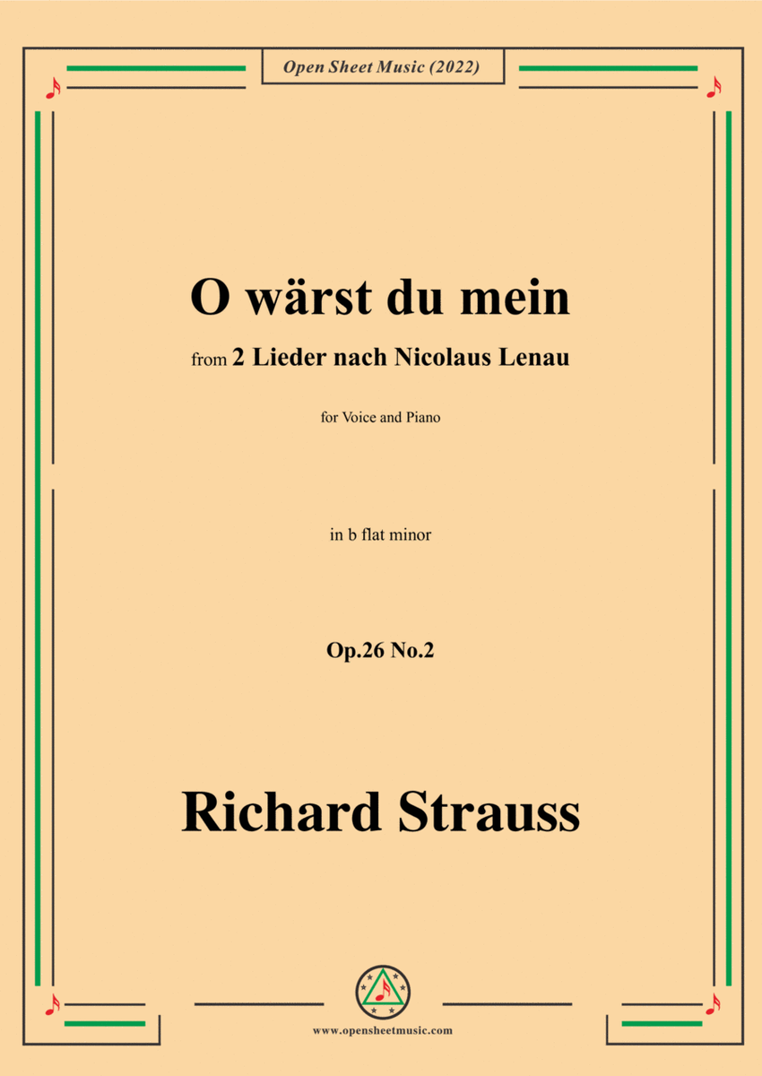 Richard Strauss-O wärst du mein,in b flat minor,Op.26 No.2 image number null