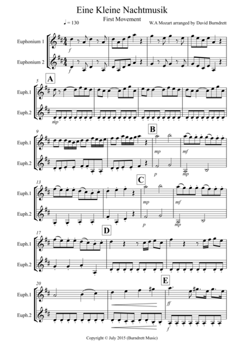 Eine Kleine Nachtmusik (first movement) for Euphonium Duet image number null