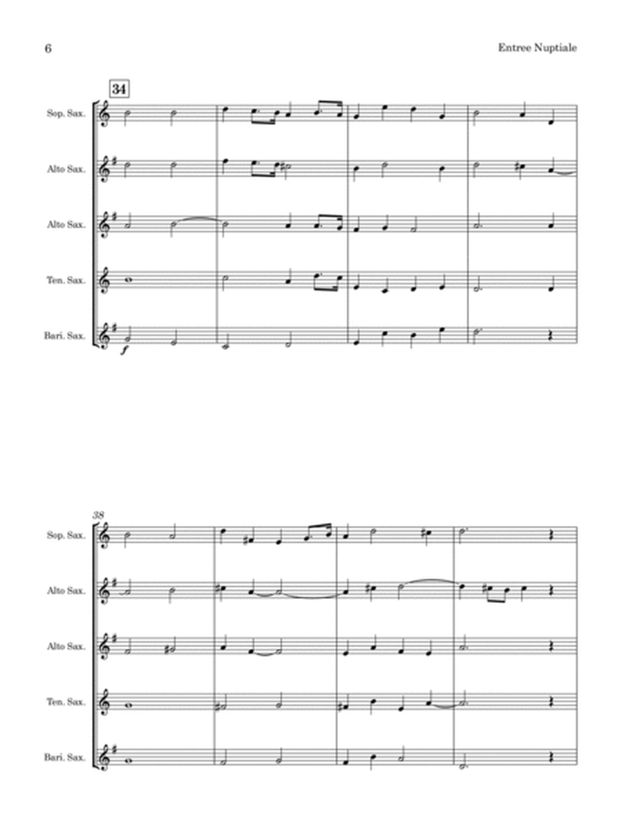Entrée Nuptiale (by Henry Smith, arr. for Saxophone Quintet) image number null