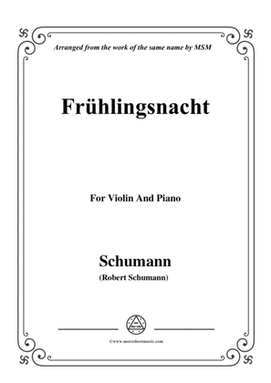 Book cover for Schumann-Frühlingsnacht,for Violin and Piano