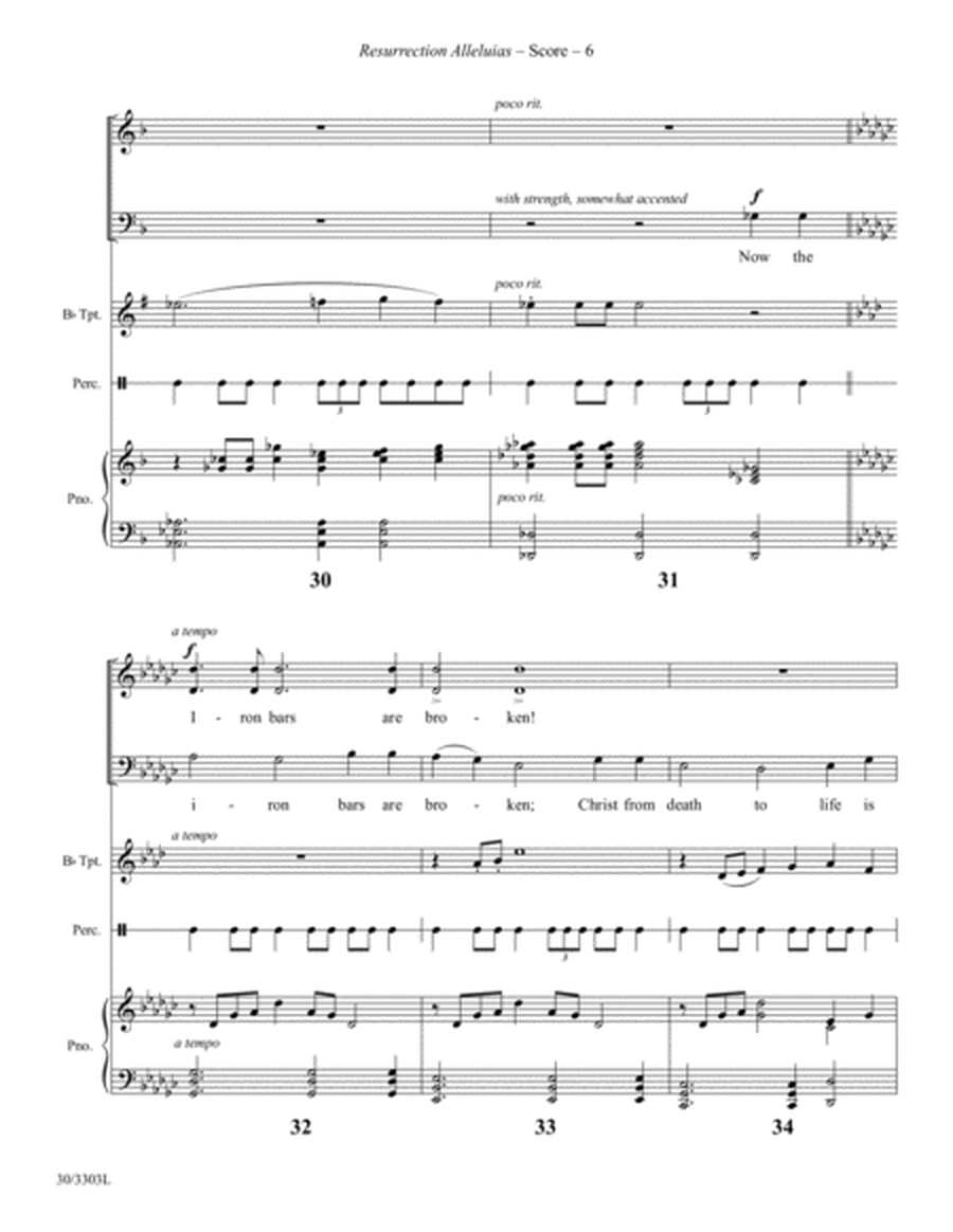 Resurrection Alleluias - Trumpet and Hand Drum Score and Parts image number null