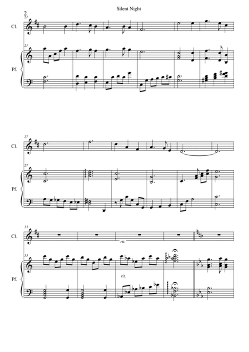 Silent Night per clarinetto in sib e pianoforte image number null