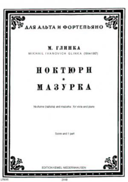 Nocturne (razluka) and mazurka : for viola and piano