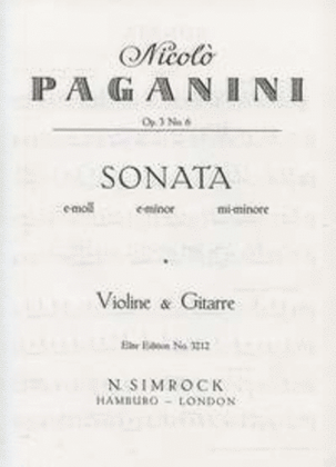 Book cover for Sonata in E Minor op. 3-6