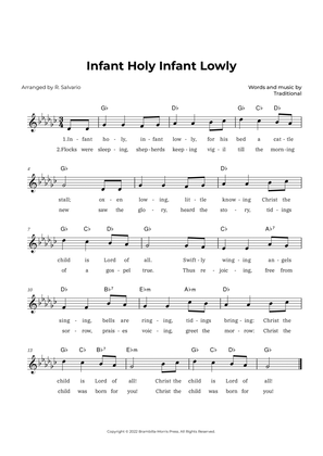 Infant Holy Infant Lowly (Key of G-Flat Major)