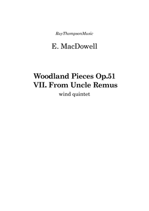 Book cover for MacDowell: Woodland Sketches Op.51 No.7 "From Uncle Remus" - wind quintet