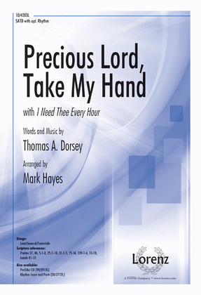 Book cover for Precious Lord, Take My Hand with "I Need Thee Every Hour"