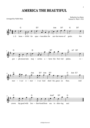 America The Beautiful - Leadsheet in G